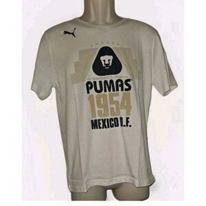 PUMAS WHITE T-SHIRT MEXICO CAMPEONATO DE‎ FUTBOL SOCCER LEAGUE MEN'S SIZE S NWT